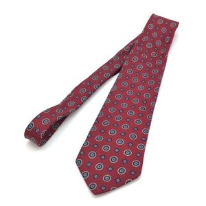 Hanover Square Men's Vintage 100% Silk Tie Burgundy Navy